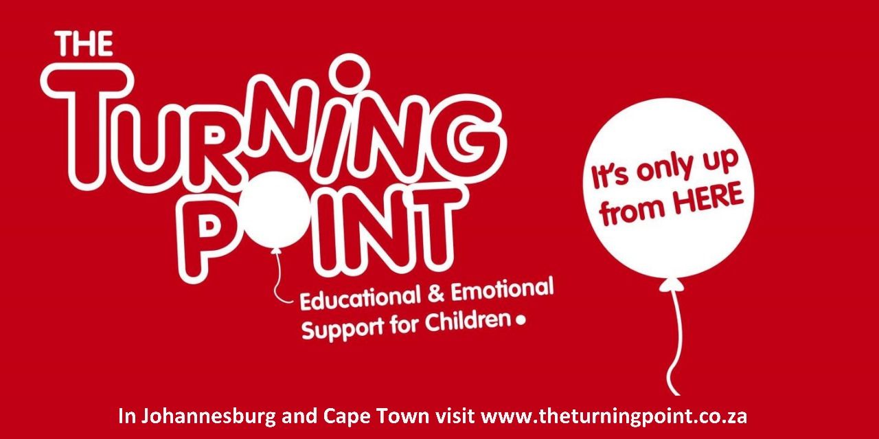 The Turning Point logo on a red background with a speech bubble reading, “It’s only up from HERE”