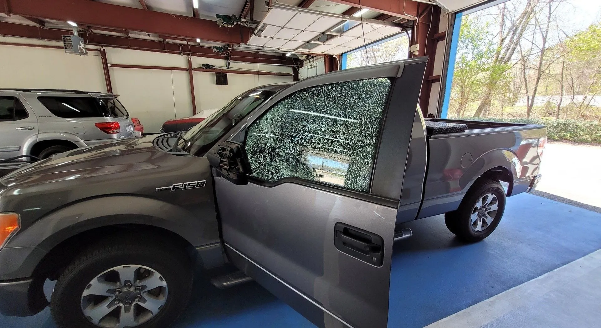 Before pickup truck car window repair in Huntersville, Hickory & Concord, NC