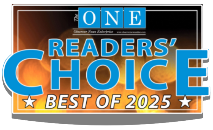ONE Readers' Choice Best of 2025 badge with blue, black, orange, and white text