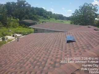 Rooftop view of a home in Haines City, Florida on a sunny day.