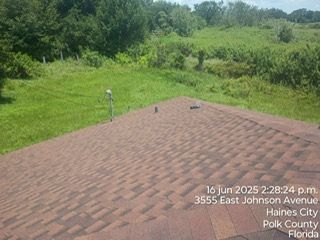 Rooftop view with date and address: 16 Jun 2025, 3555 East Johnson Avenue, Haines City, Polk County, Florida.