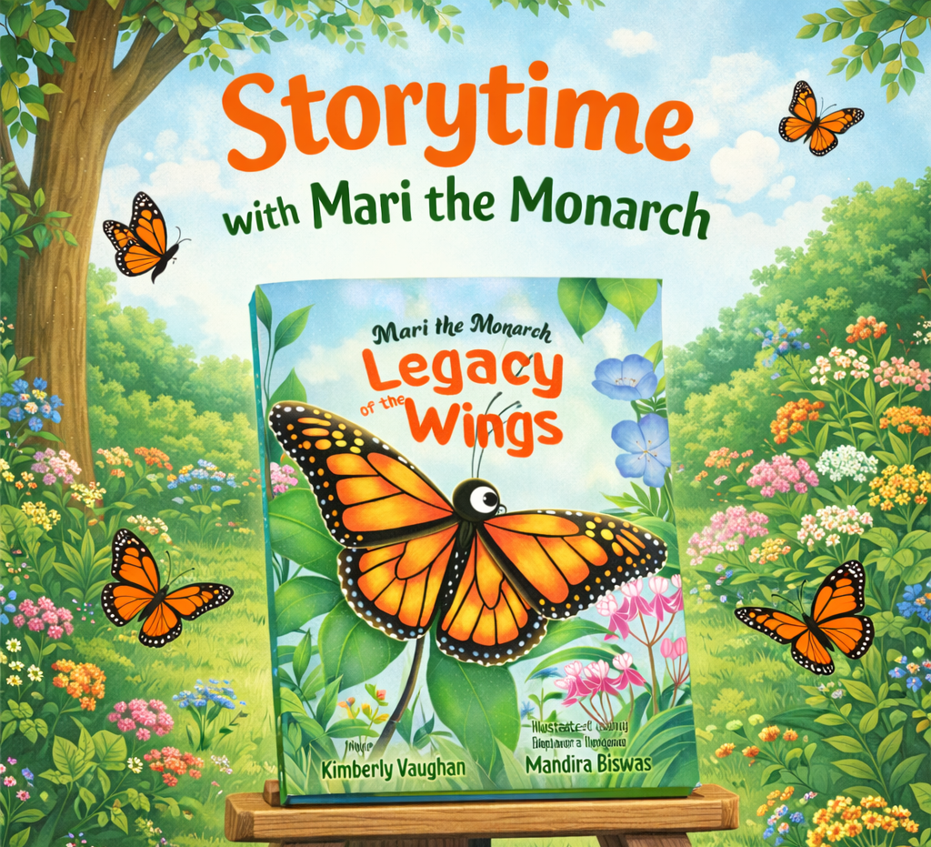 the cover of Mari the Monarrch book on an easel