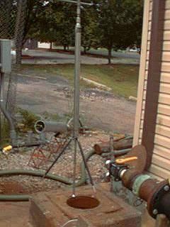 A metal tripod