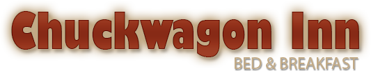 A logo for chuckwagon inn bed and breakfast