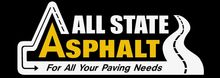 All State Asphalt logo with black, white, and yellow road graphic and tagline “For All Your Paving Needs”