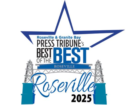 Roseville Best of the Best 2023 award graphic with blue star and towers