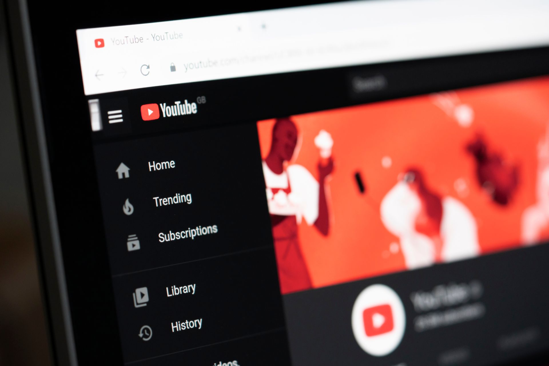 a close up of a youtube website on a laptop screen