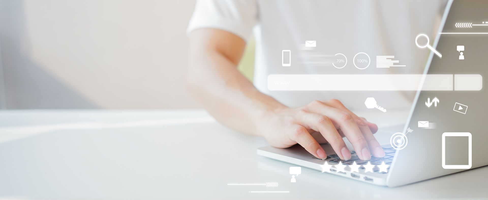 Person on computer writing content