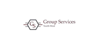 Group Services North West logo with a geometric hexagon emblem and gray text on a white background