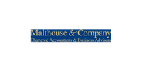 Malthouse & Company logo with blue and gold text on a white background