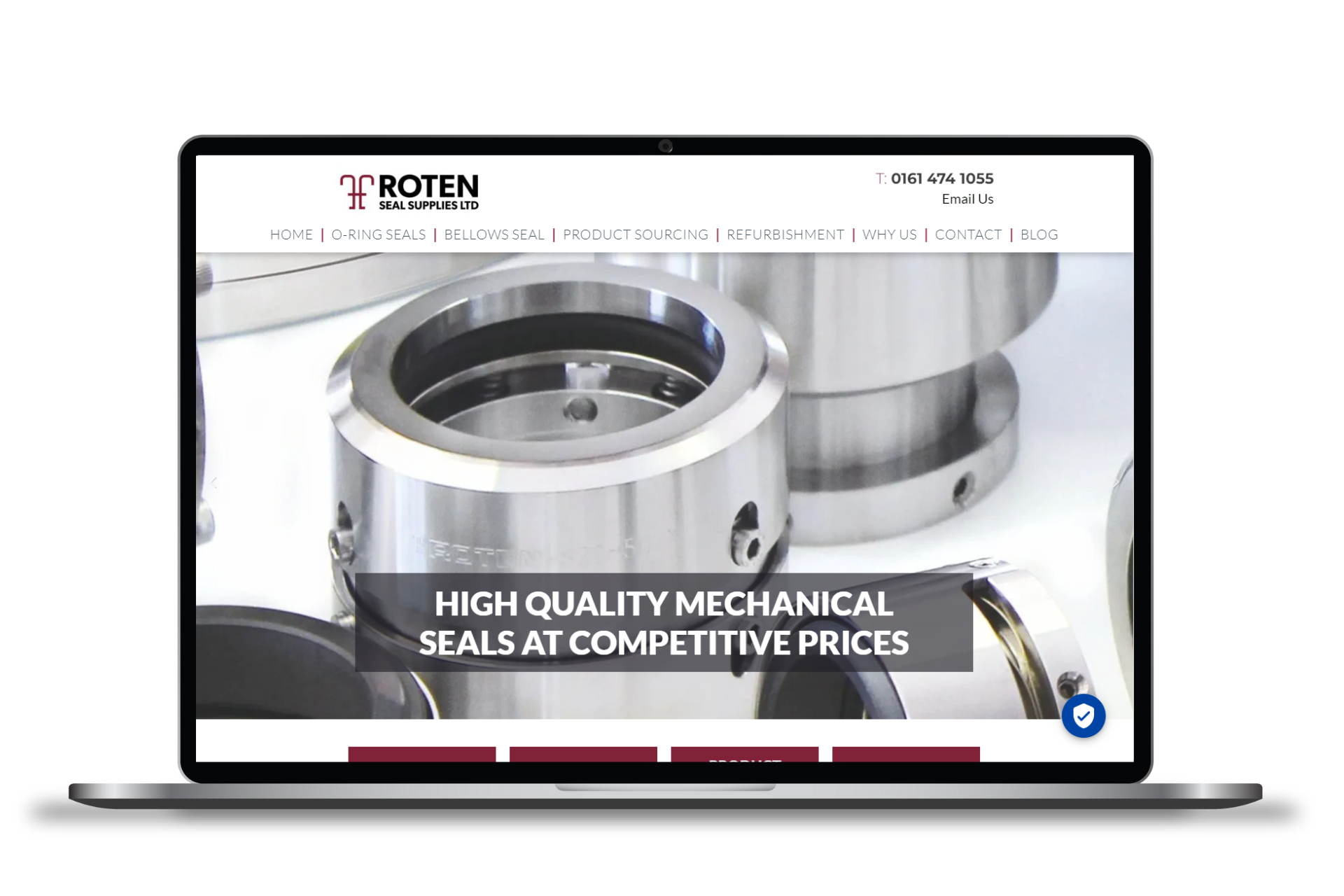 a laptop computer displaying a website for high quality mechanical seals at competitive prices .