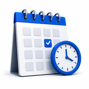 AI appointment scheduling system with calendar and clock for automated booking