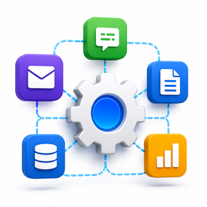 AI chatbot assistant helping website visitors with customer support and business automation