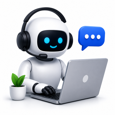 AI customer support representative providing 24/7 automated customer service