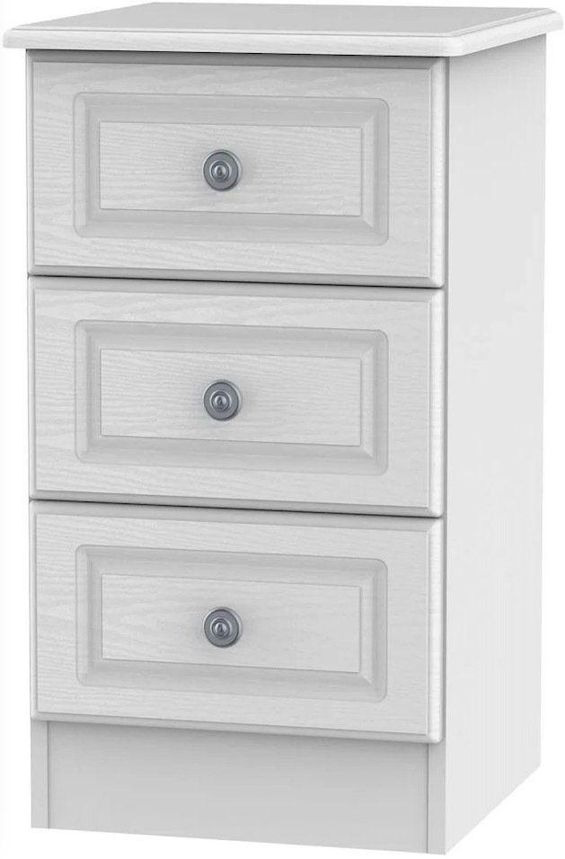 Pembroke White 3 Drawer Bedside Cabinet Pembroke White 3 Drawer Bedside Cabinet at L Fidler & Sons bedroom furniture Stranraer Dumfries and Galloway