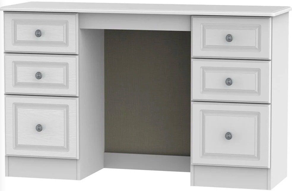 Pembroke White Double Pedestal Dressing Table Pembroke White Double Pedestal Dressing Table at L Fidler & Sons bedroom furniture Stranraer Dumfries and Galloway