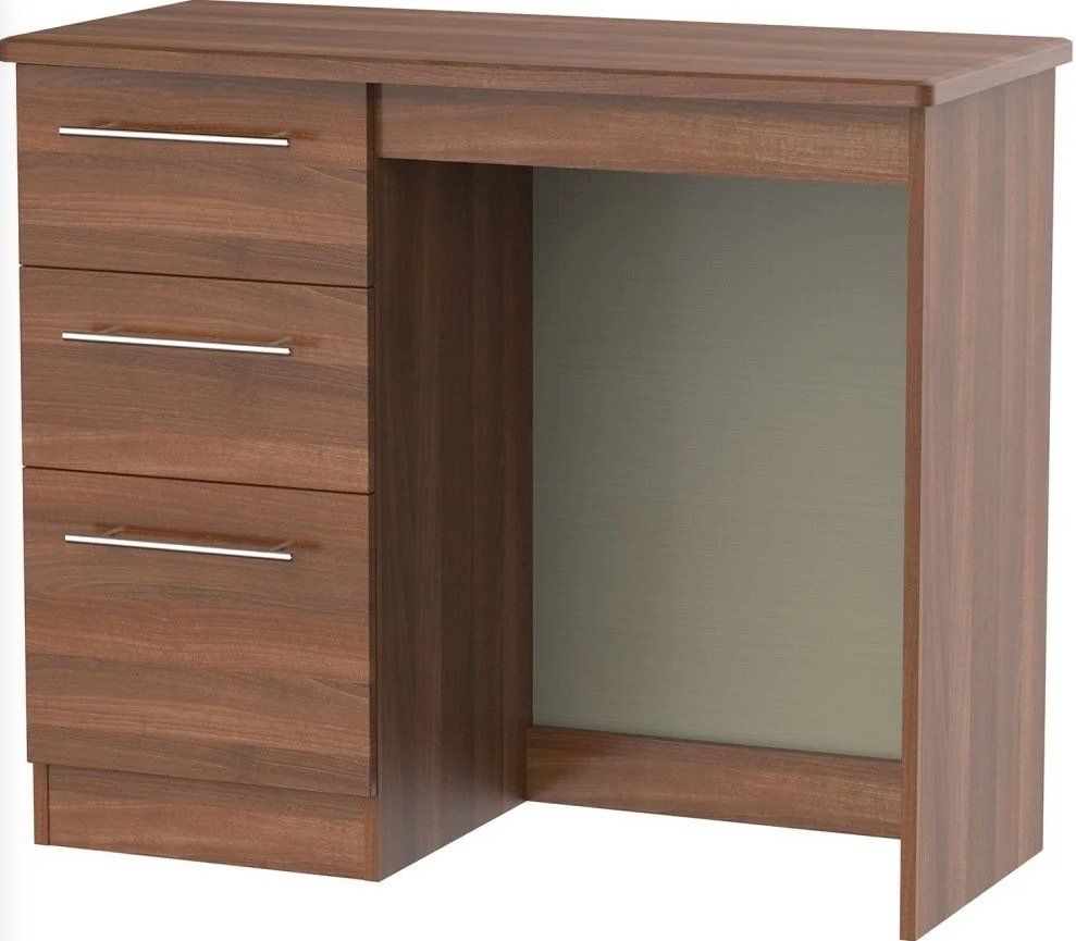 Sherwood Noche Walnut Single Pedestal Dressing Table Sherwood Noche Walnut Single Pedestal Dressing Tablet at L Fidler & Sons Stranraer
