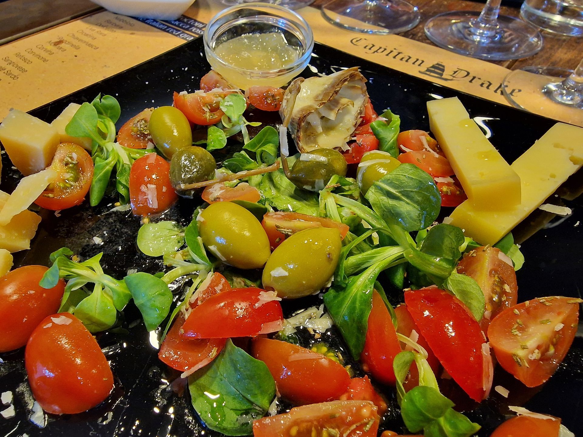 Plate of food in Italy.