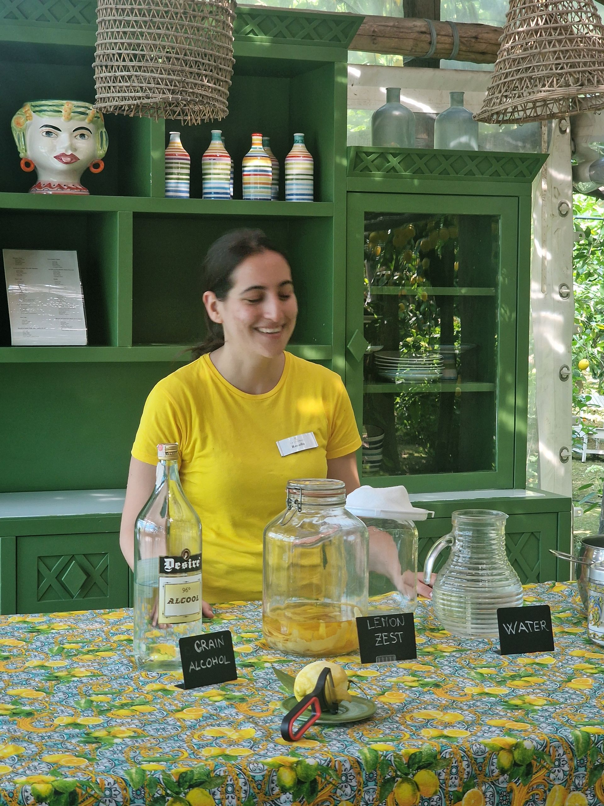 Guide teaching group how to make limoncello.