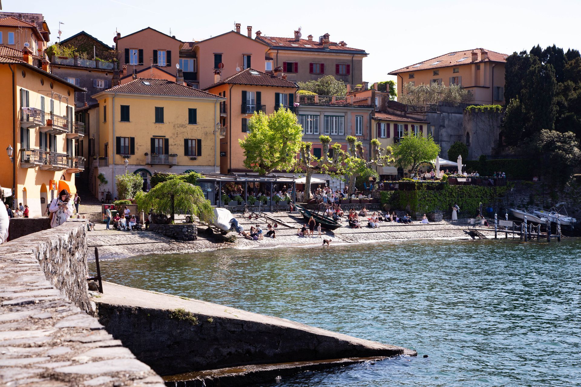 boat dock in Varenna Italy.