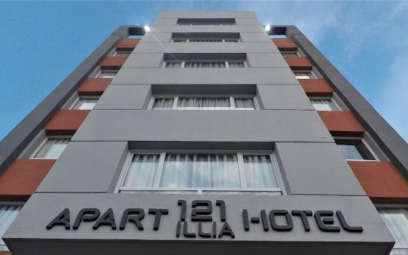 Gray and orange multi-story building with 