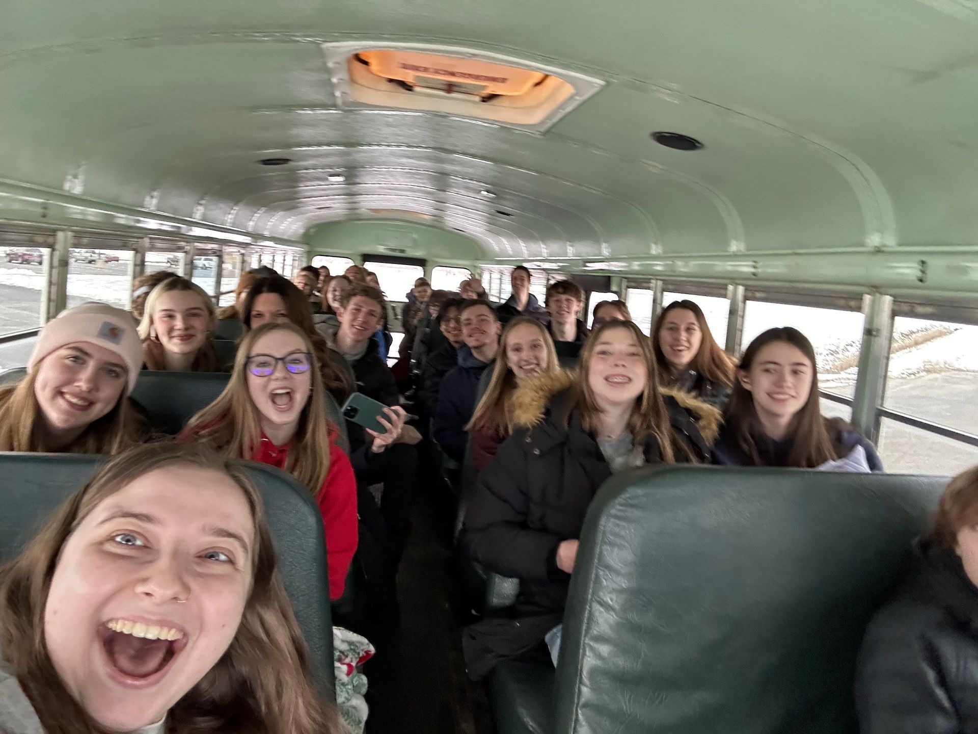 students on a bus