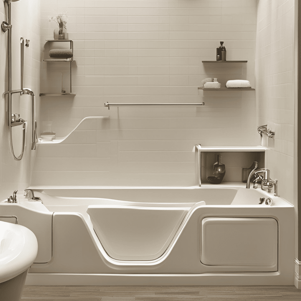 A walk-in tub installed by Denver Bathroom Pros for an elderly homeowner in Denver