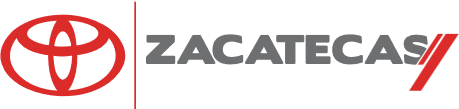 Logotipo de Zacatecas con emblema circular rojo y logotipo gris sobre fondo blanco.