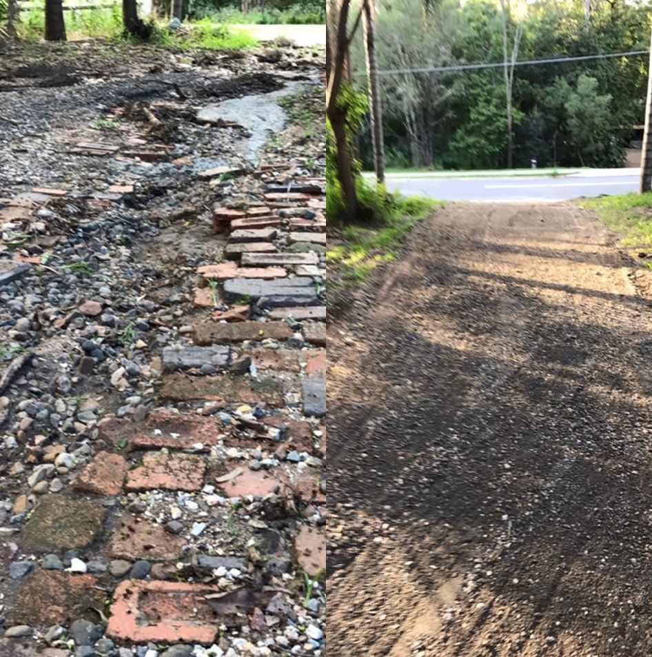 Roadworks comparison - potholes and broken bricks