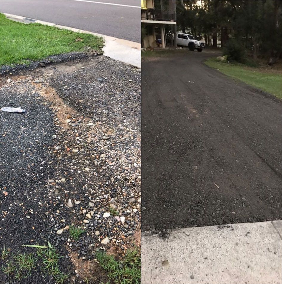 Roadworks comparison - potholes and broken bricks