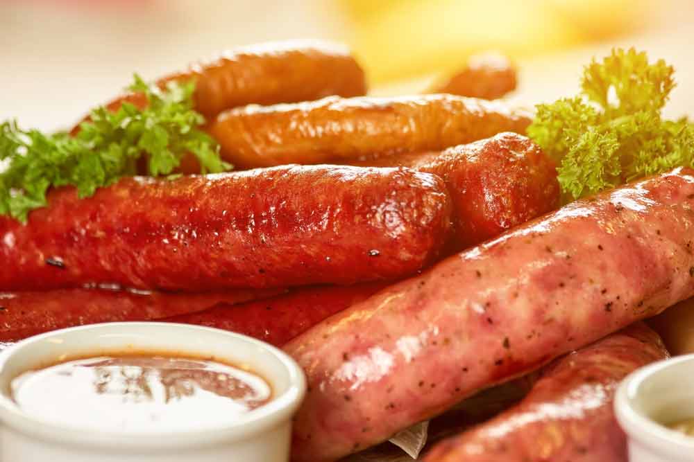 Close Up Image Of Sausages And Sauce, Dubbo NSW