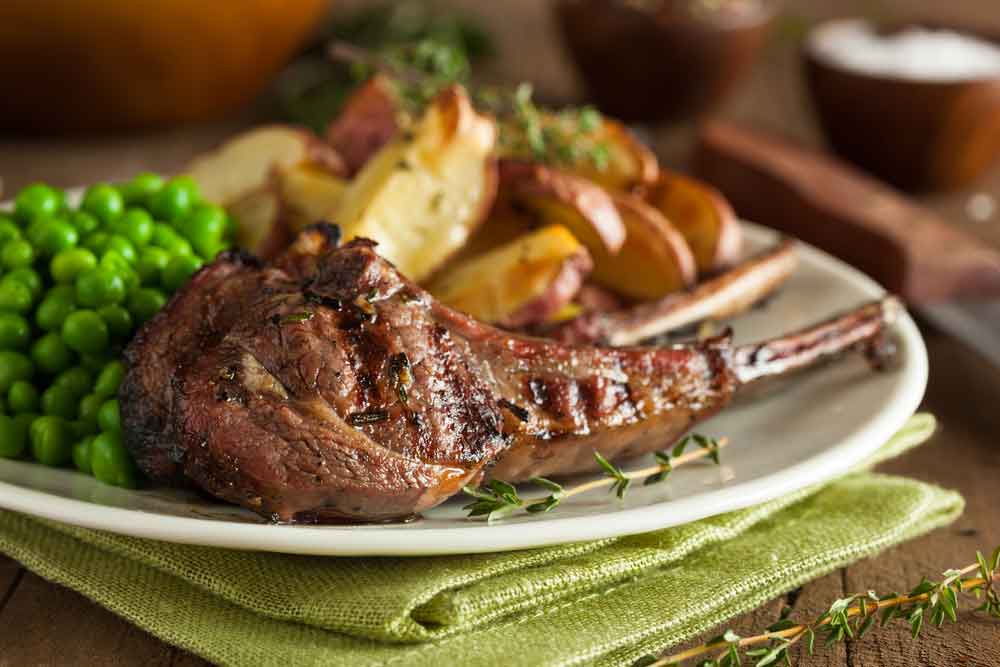 Grilled Lamb Chops On White Plate, Dubbo NSW