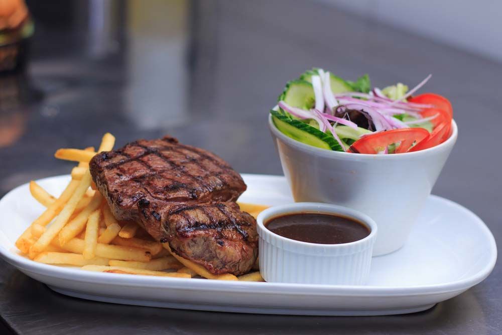 Grilled Pork With Fries And Gravy Sauce, Dubbo NSW