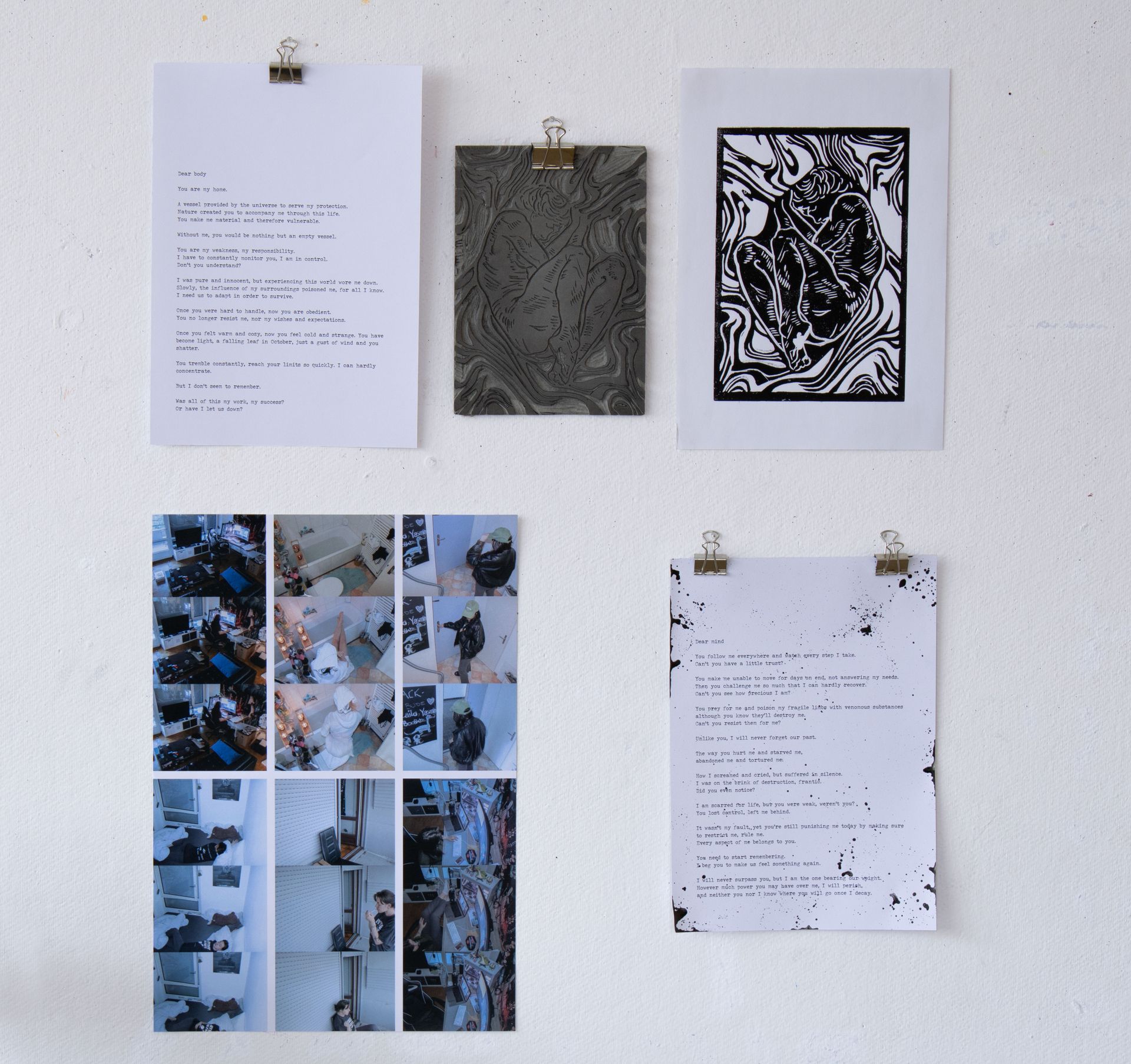 Once I decay (overview), photography of the media arrangement