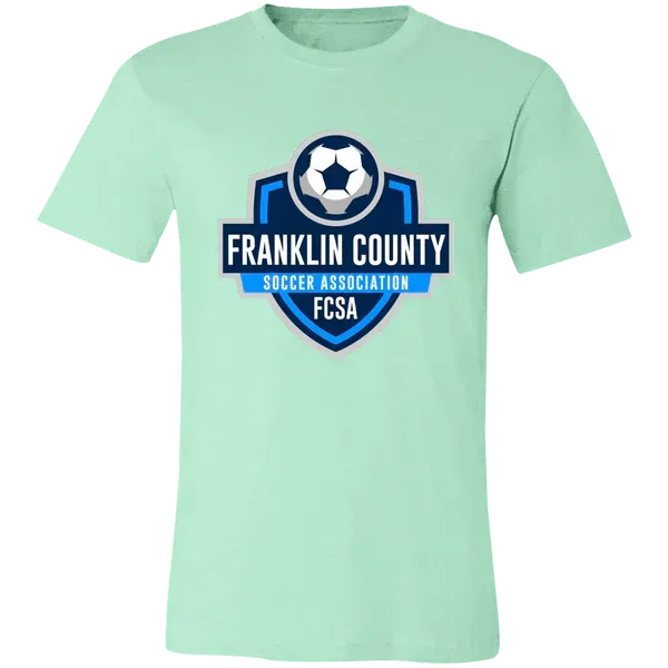 Mint green T-shirt with Franklin County Soccer Association logo