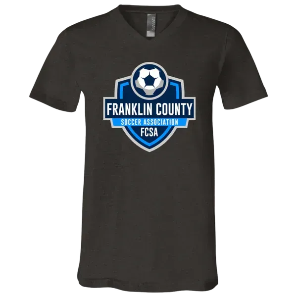 Black T-shirt with Franklin County Soccer Association logo