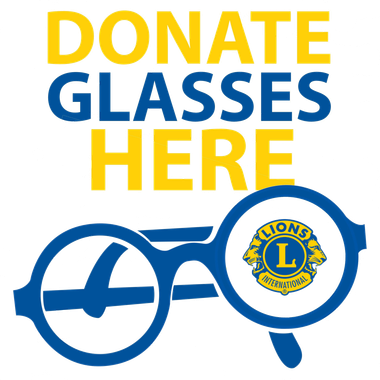 A sign that says donate glasses here with a pair of glasses