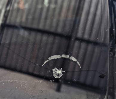 A Tiny Chip on The Front Windscreen at The Corner A Tiny Chip on The Front Windscreen at The Corner