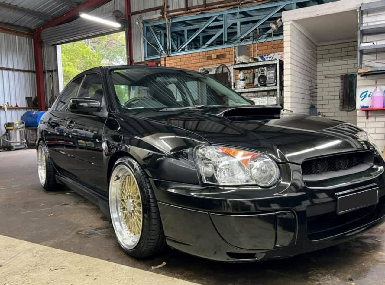 Black WRX Car in Workshop — Car Cleaning in Coffs Harbour, NSW
