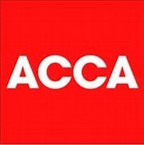 ACCA logo: White letters on a red square background.