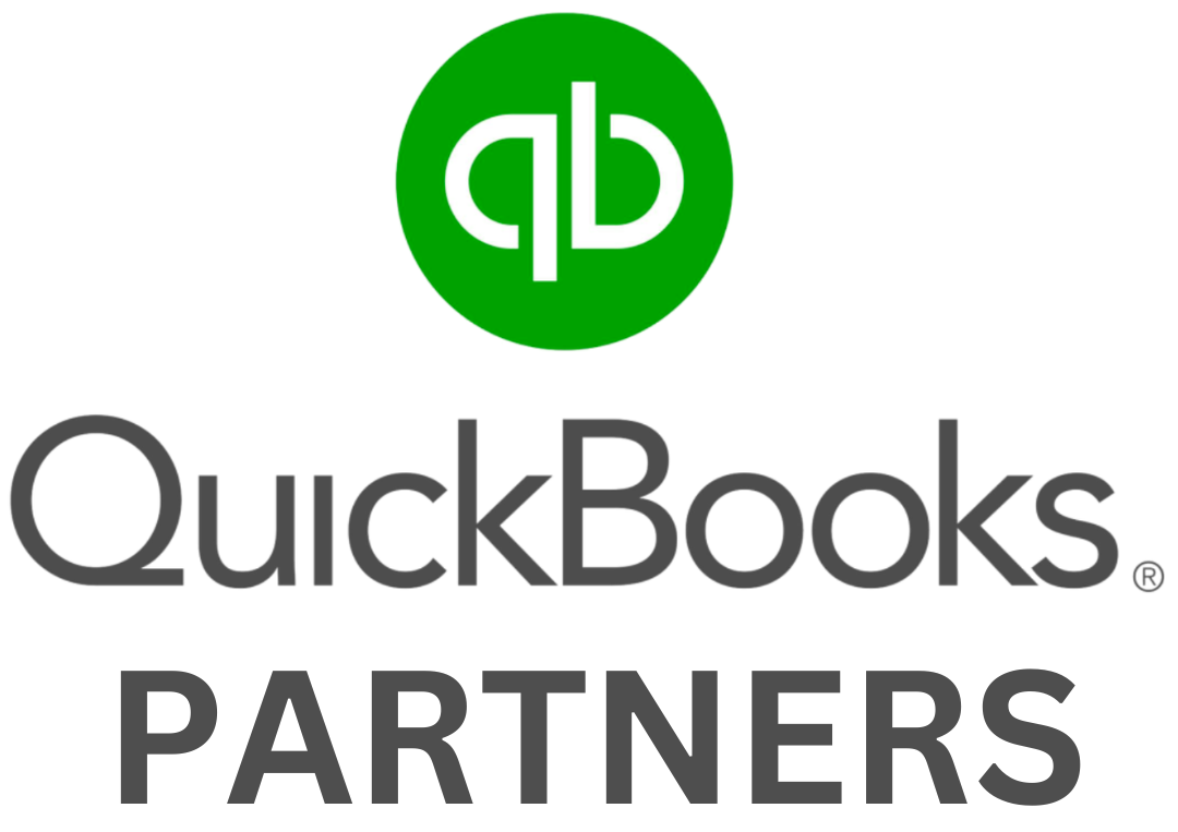 QuickBooks Partners logo: Green circle with "qb" symbol, "QuickBooks" and "PARTNERS" text.