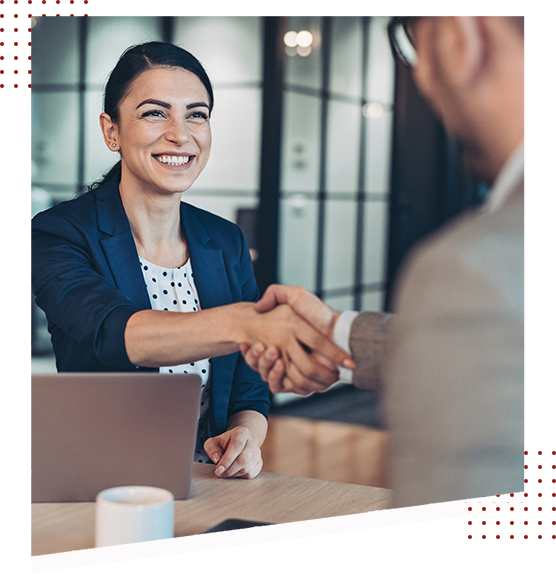 Woman Shaking Hands with Lawyer — Cherry Hill, NJ — Elkind and DiMento, P.A. Woman Shaking Hands with Lawyer — Cherry Hill, NJ — Elkind and DiMento, P.A.