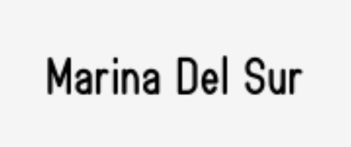 Marina Del Sur text on a white background.