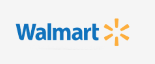 Walmart logo: blue wordmark with a yellow starburst.