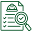 Green hands reaching towards a heart in the center, symbolizing care and support.