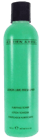 Green shampoo bottle with black cap and printed label on a white background