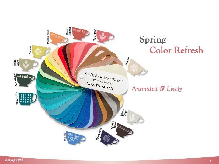 Spring color refresh graphic with a multicolored wheel and “Animated & Lively” text