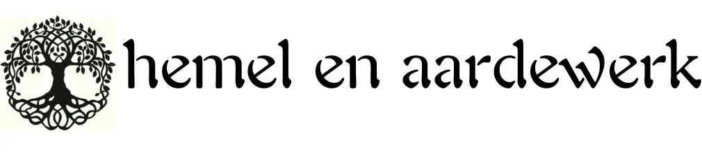 logo met de tekst hemel en aardewerk in zwart wit