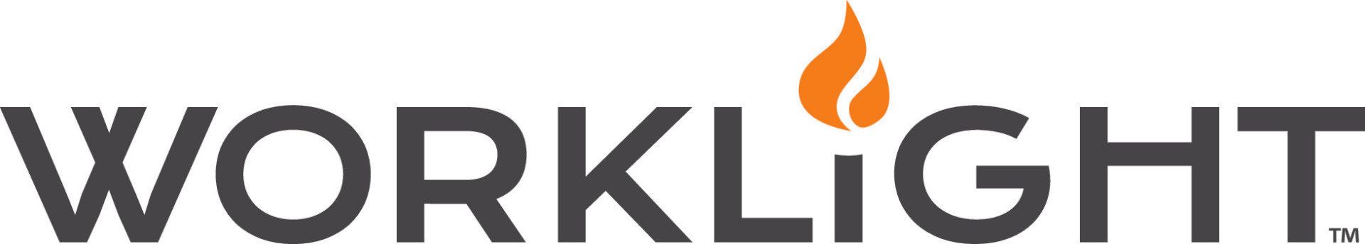 A logo for worklight with a flame in the middle.