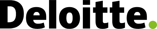 A close up of the deloitte logo on a white background.